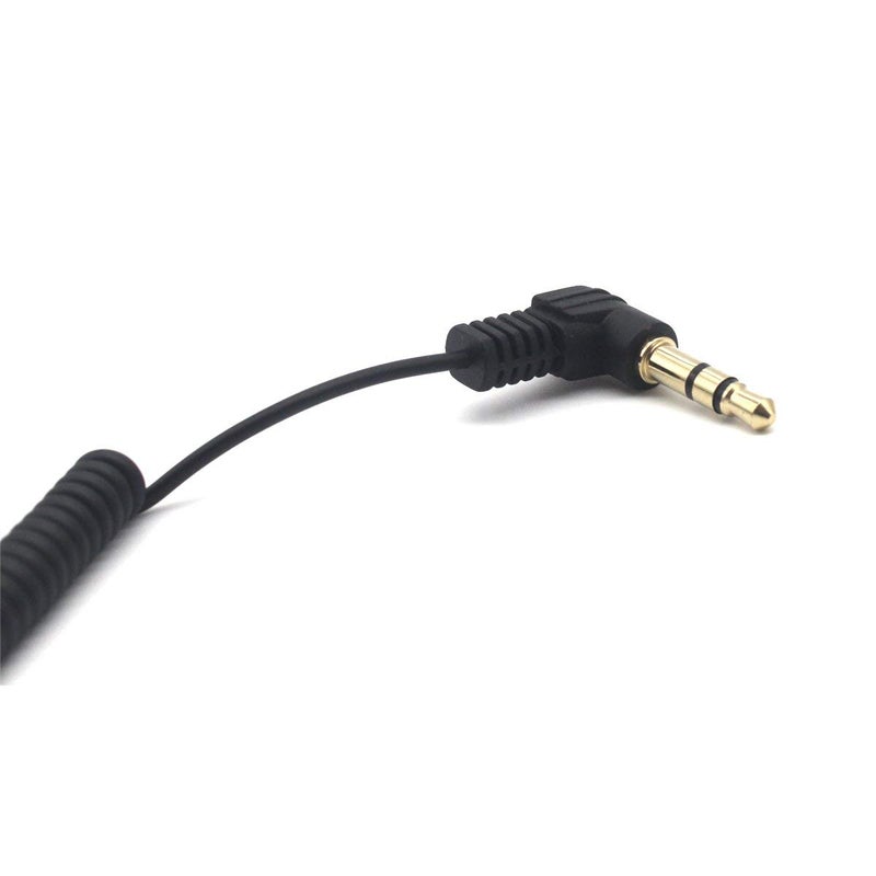 Kework 30cm 3.5mm TRS Extension Audio Coiled Cable, 90 Degree Angle Male to Straight Female 1/8" 3.5mm 3 Pole Jack Stereo Headphone Aux Spring Spiral Cord, 2 Pack, OD 1.5mm - Image 2